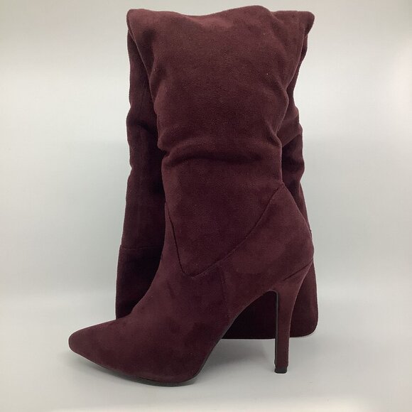 Le Chateau Knee Length High Heels Boots Faux Suede - Picture 1 of 9